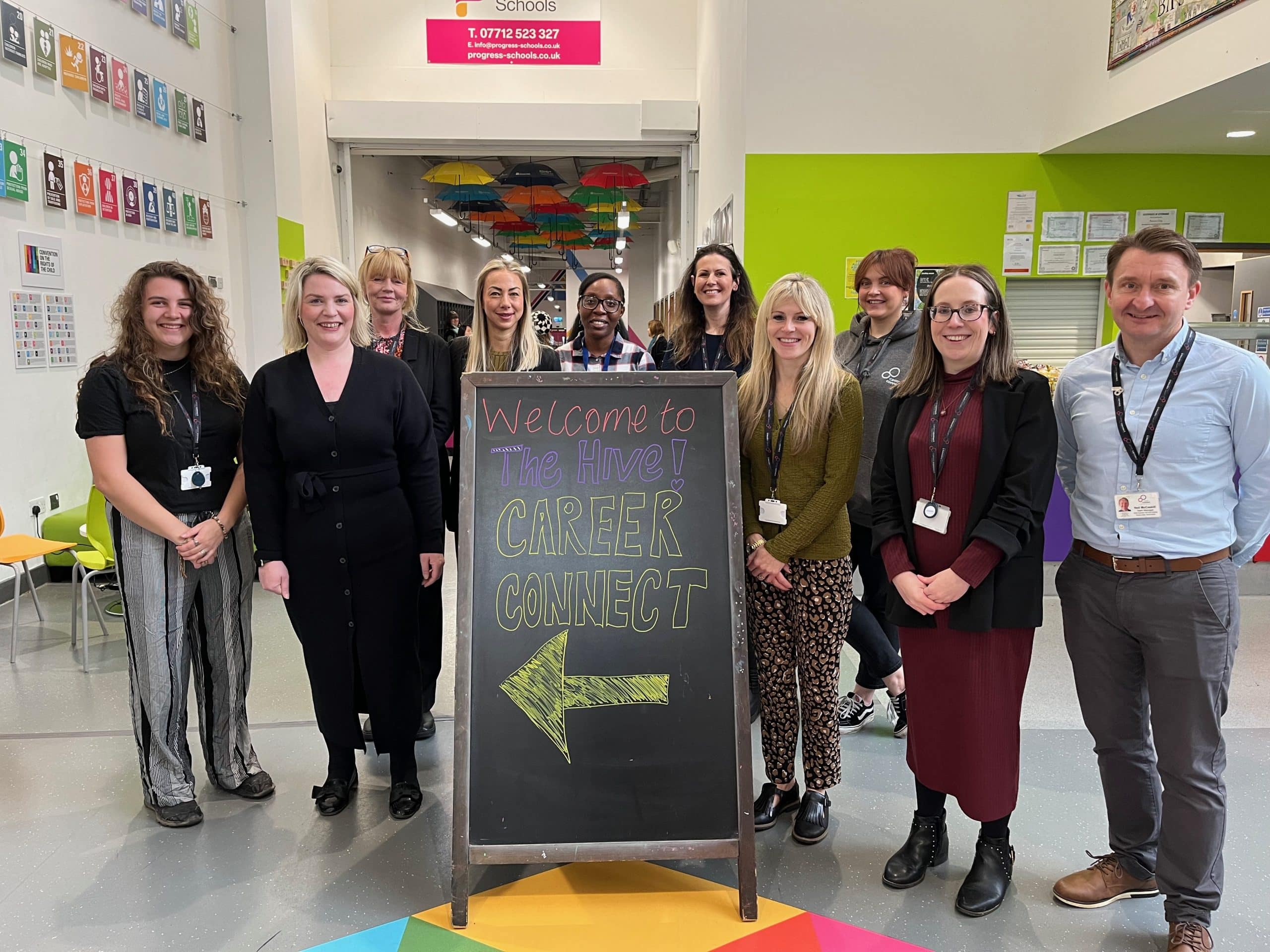 The Career Connect Education and Business team posing for a photo